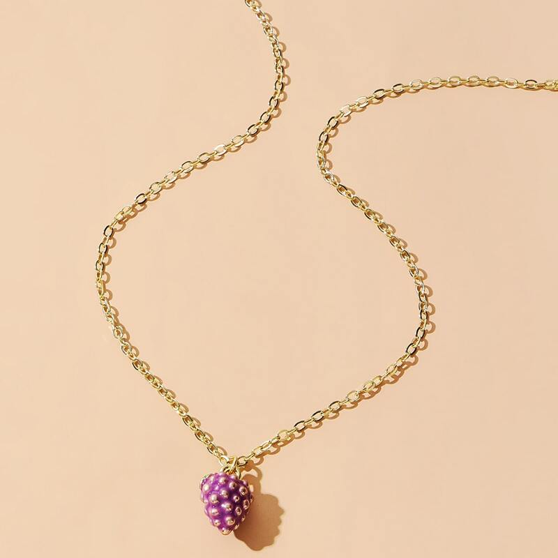 

Grape Pendant Necklace, Purple