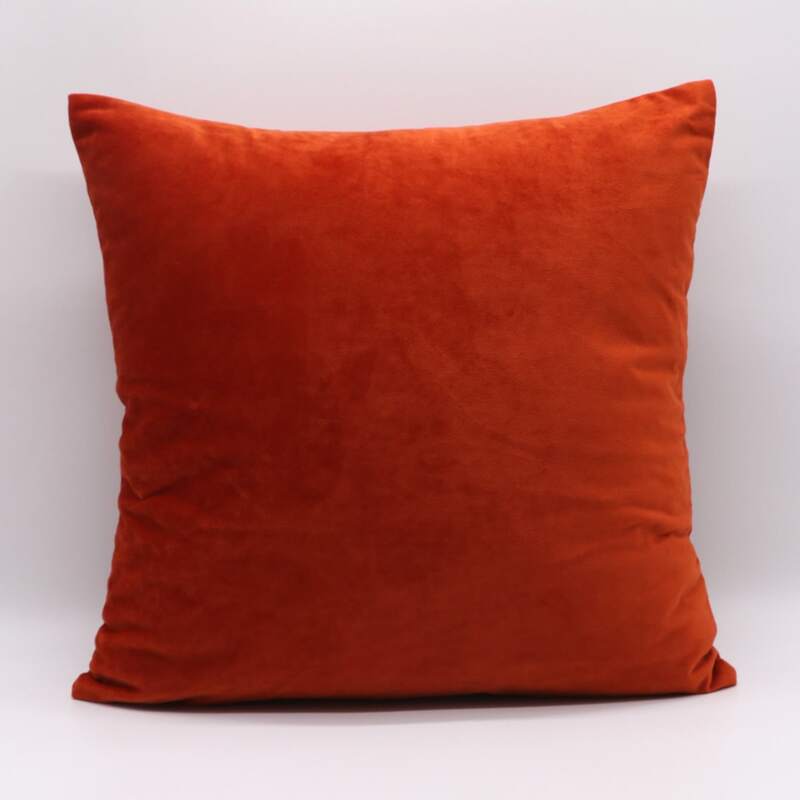1pc Solid Cushion Cover Without Filler, Burnt orange