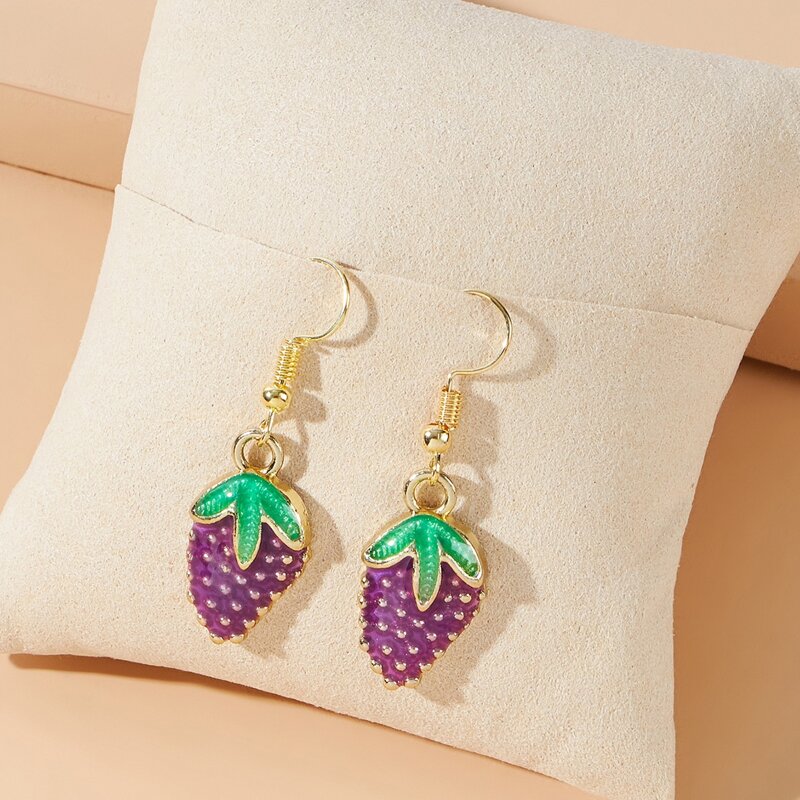 

Grape Drop Earrings, Purple