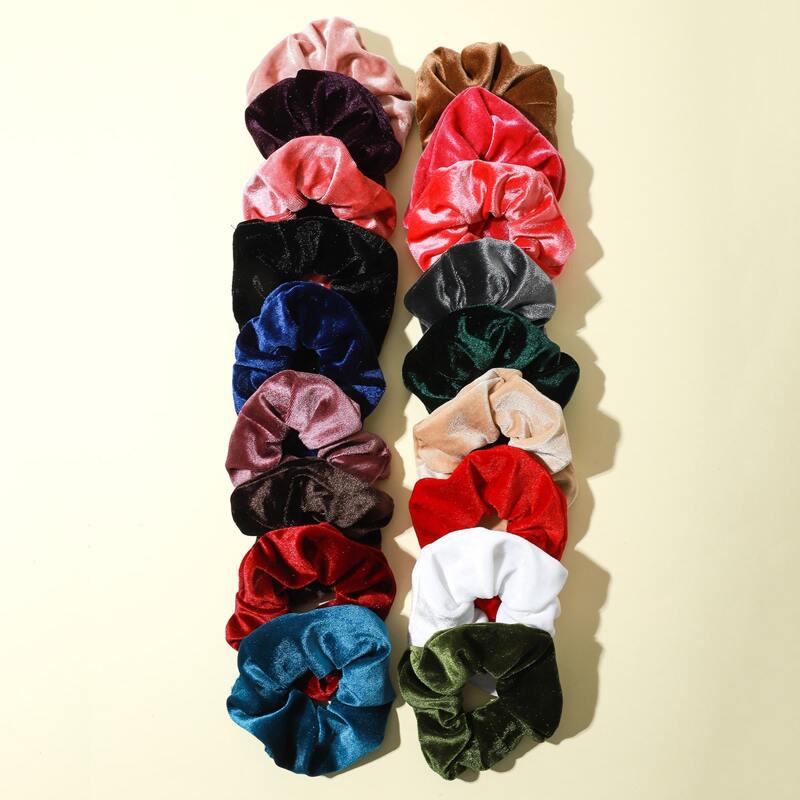 

18pcs Multicolor Flannel Plain Scrunchie