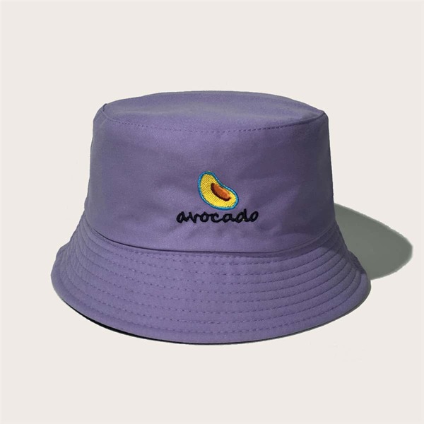 

Avocado Embroidered Bucket Hat, Purple