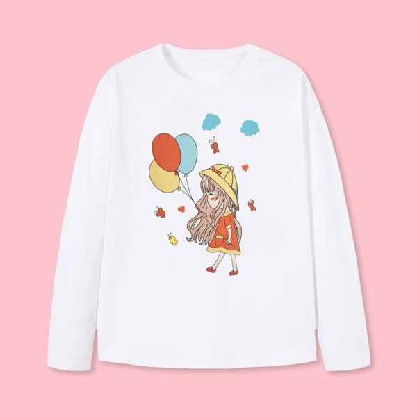 

Toddler Girls Cartoon Graphic Tee, White