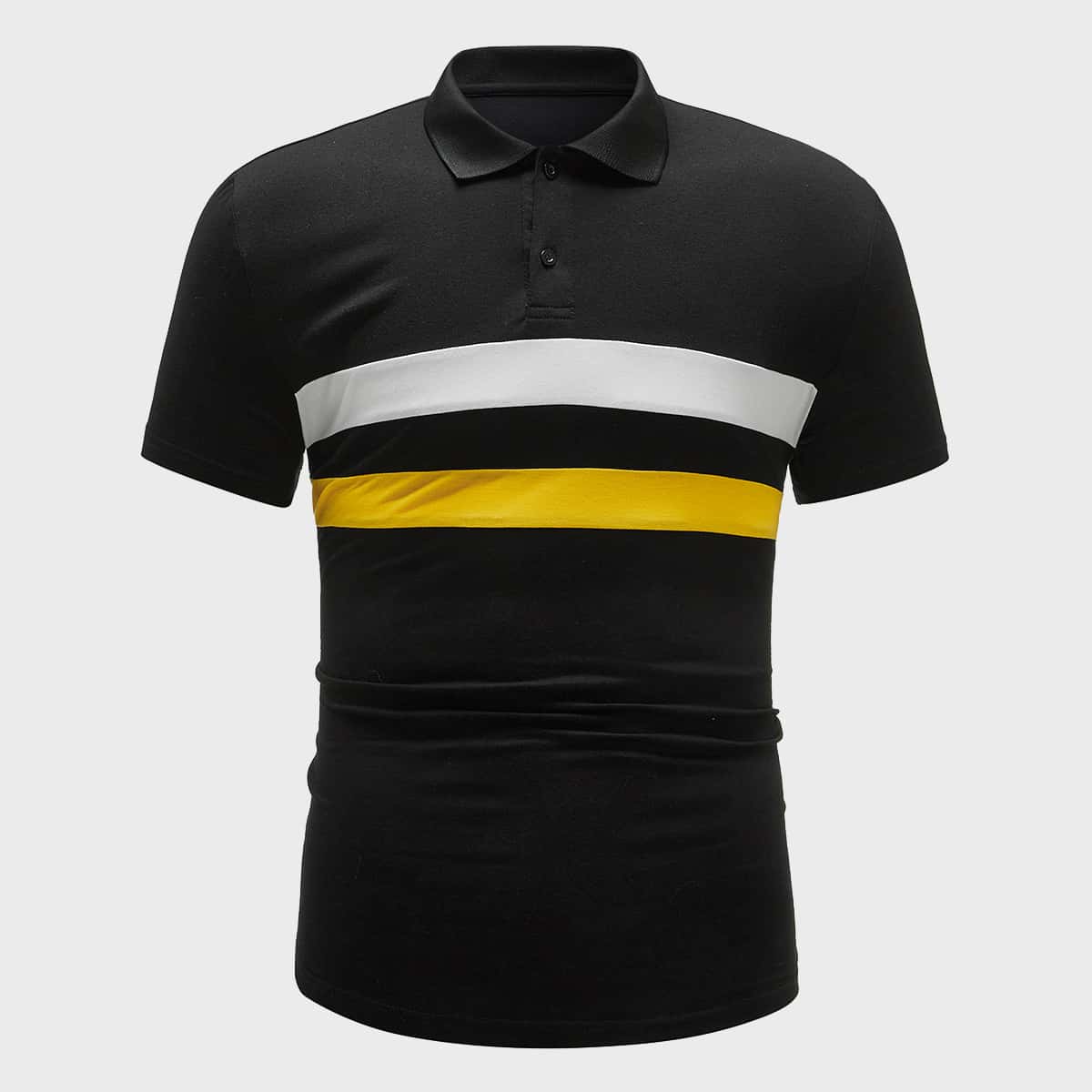 

Guys Contrast Panel Polo Shirt, Black