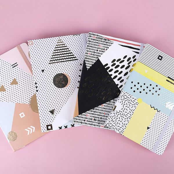 

1pack Geometric Pattern Cover Random Notebook, Multicolor