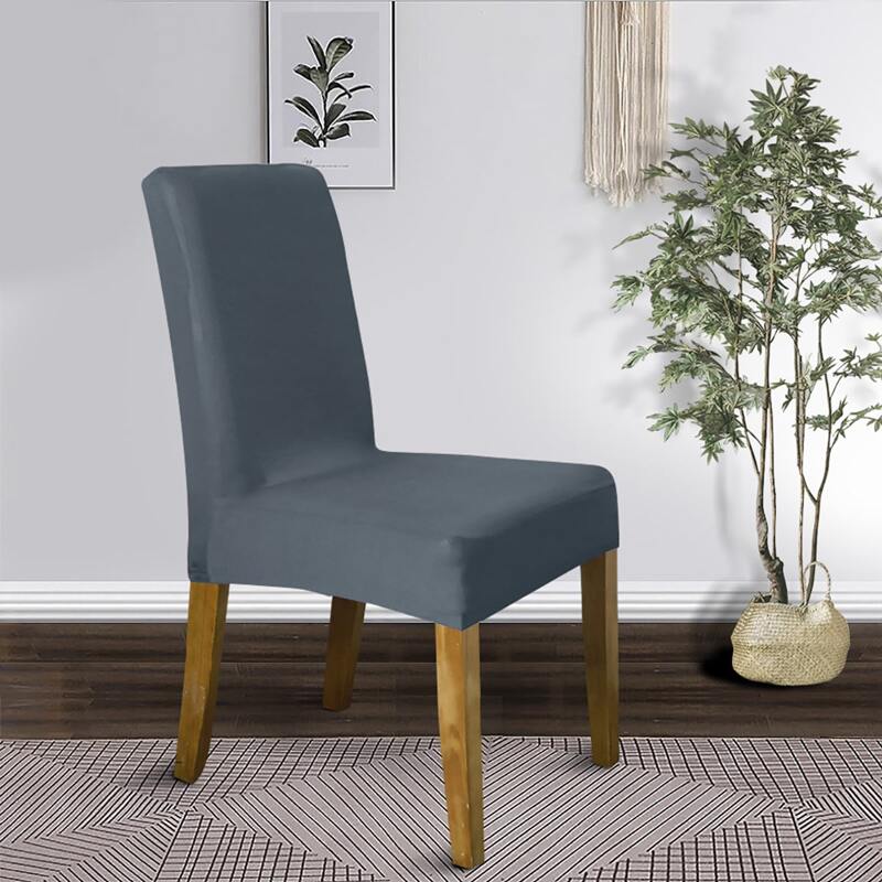 

Solid Stretchy Chair Cover, Dark grey
