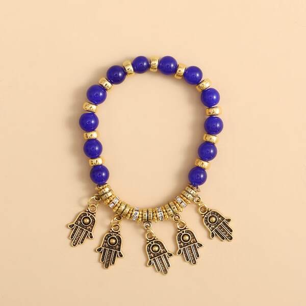 

Eye Tassel Beaded Bracelet, Multicolor