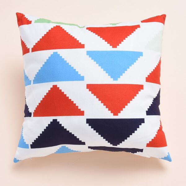 

Triangle Print Cushion Cover Without Filler, Multicolor