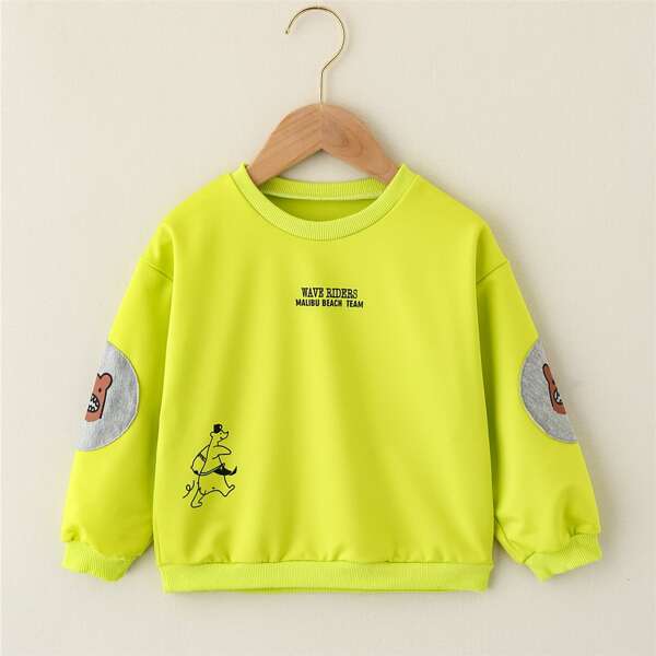 

Toddler Boys Letter & Cartoon Graphic Sweatshirt, Yellow neon