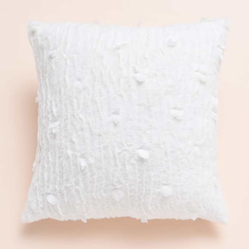 

Plush Cushion Cover Without Filler, White