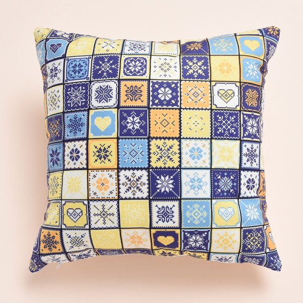 

Vintage Flower Print Cushion Cover Without Filler, Multicolor