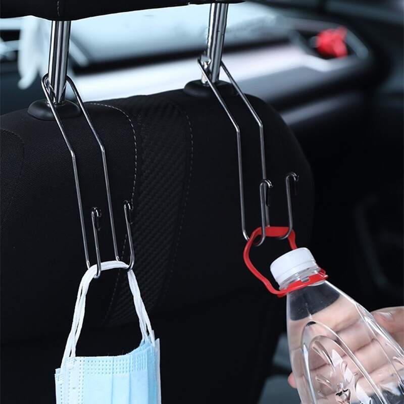 

2pcs Stainless Steel Car Hanging Hook, Silver