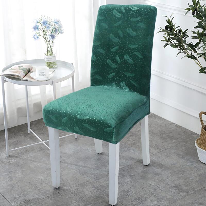 

Feather Print Stretchy Chair Cover, Green