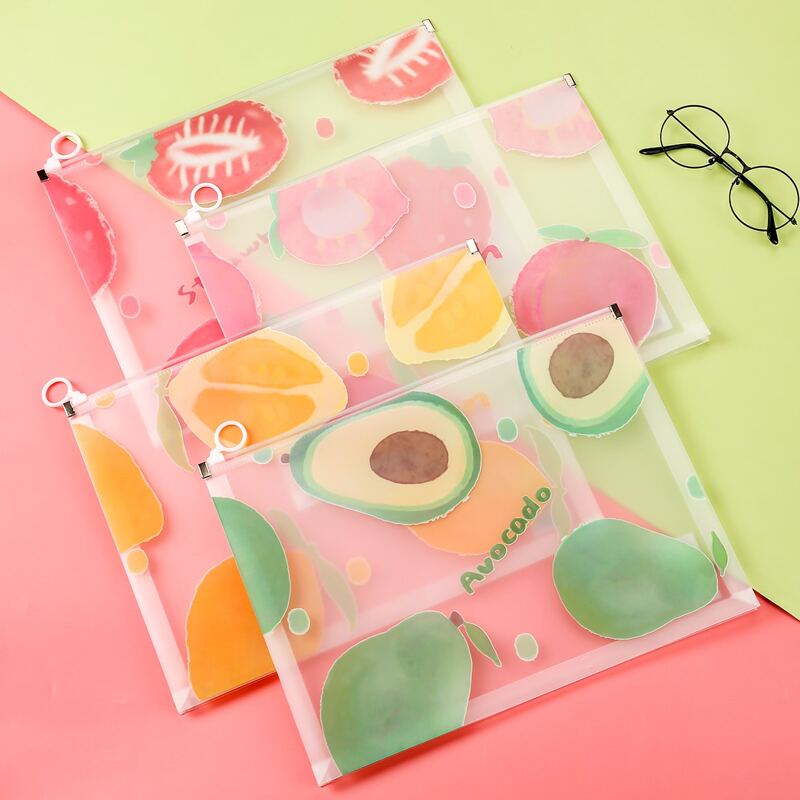 

1pc Fruit Print Random File Bag, Multicolor