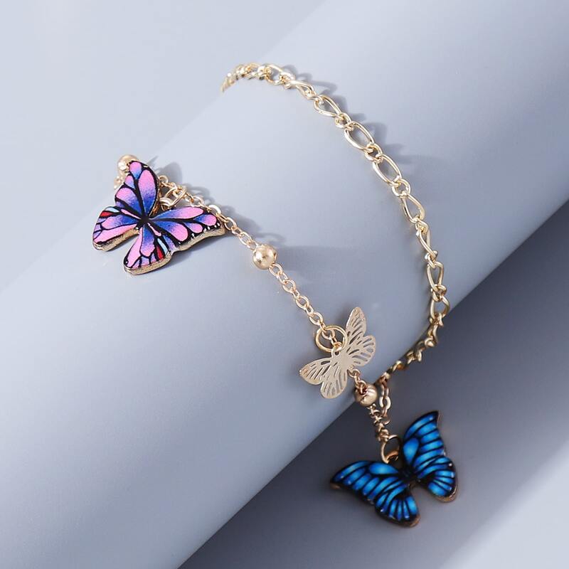 

Hollow out Butterfly Decor Anklet, Multicolor