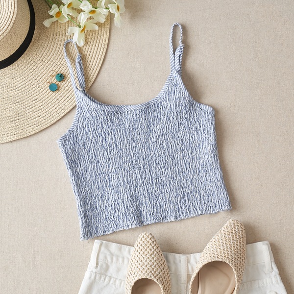 

Оборка В полоску Повседневный Майка, Многоцветный