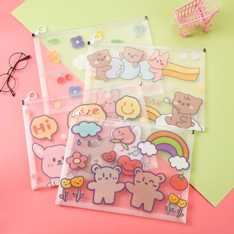 

1pc Cartoon Graphic Random File Bag, Multicolor