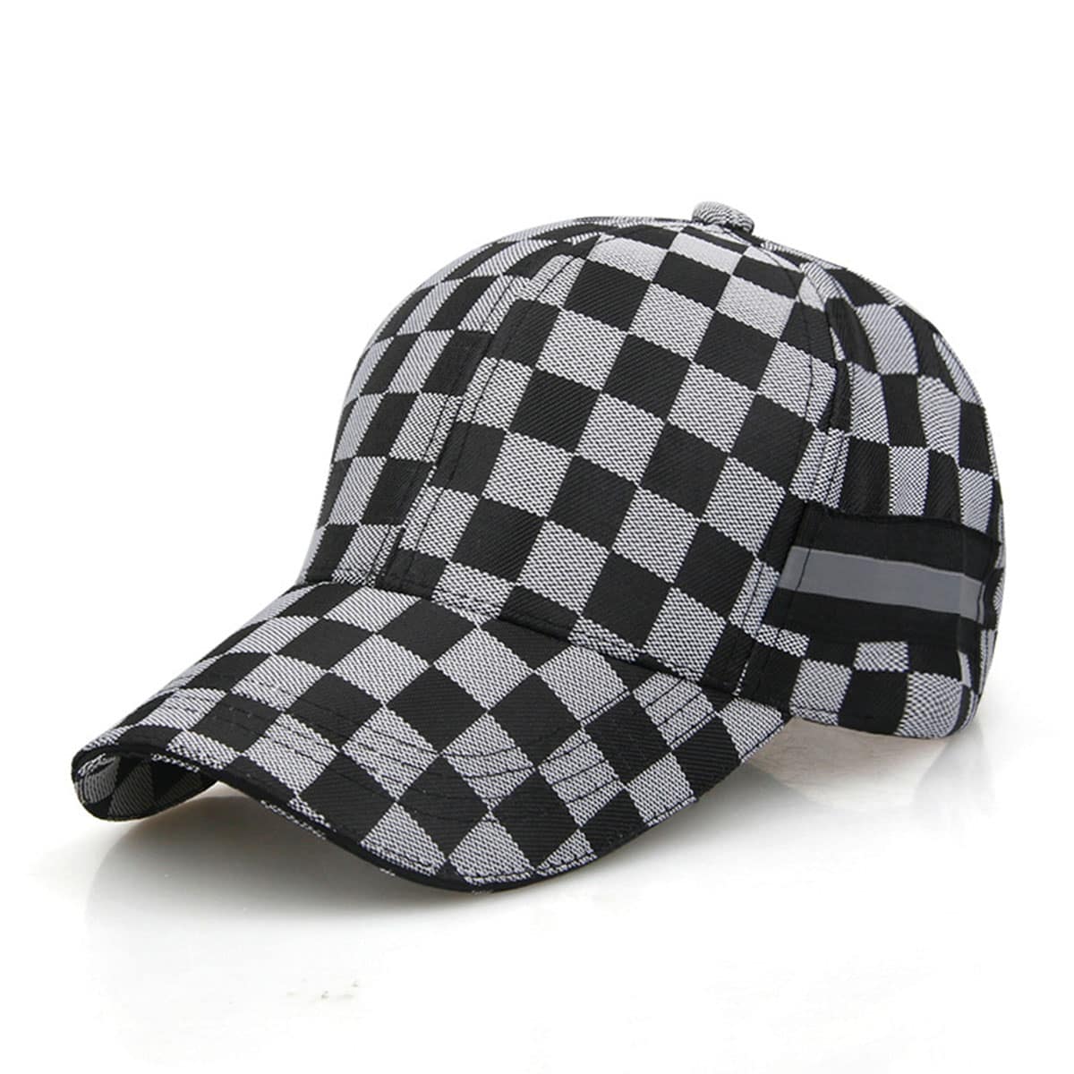 

Checkered Baseball Cap, Black