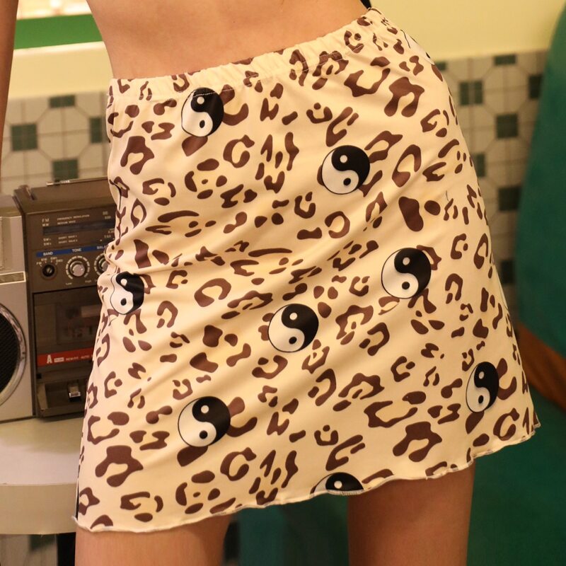 

Cow Print Lettuce Edge Skirt, Khaki