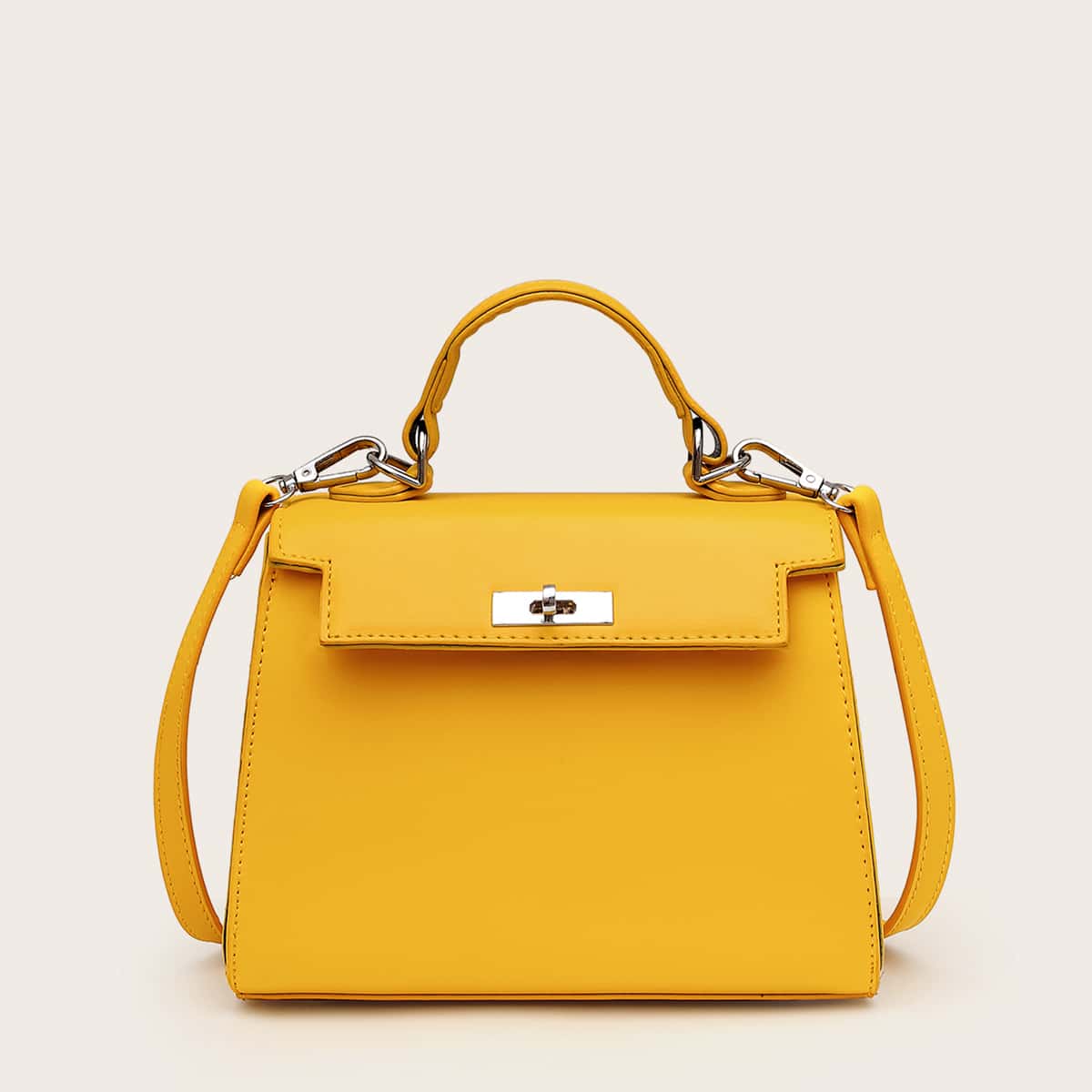 

Minimalist Flap Satchel Bag, Yellow