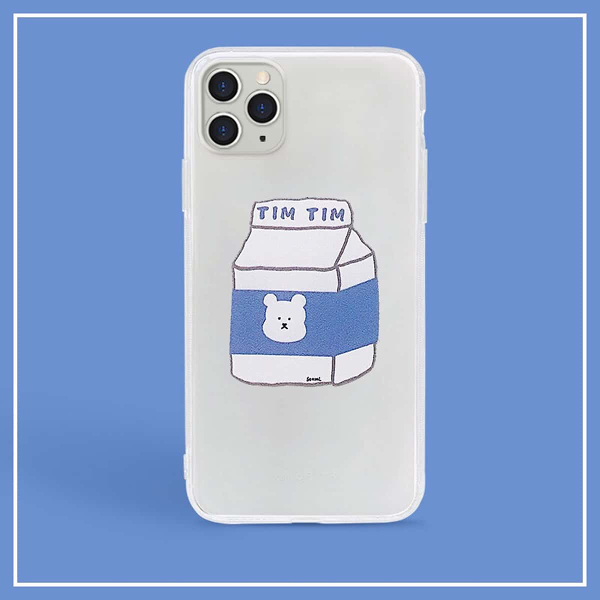

Cartoon Clear iPhone Case, Multicolor