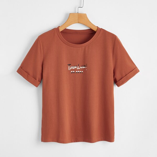 

Letter Graphic Short Sleeve Tee, Burnt orange