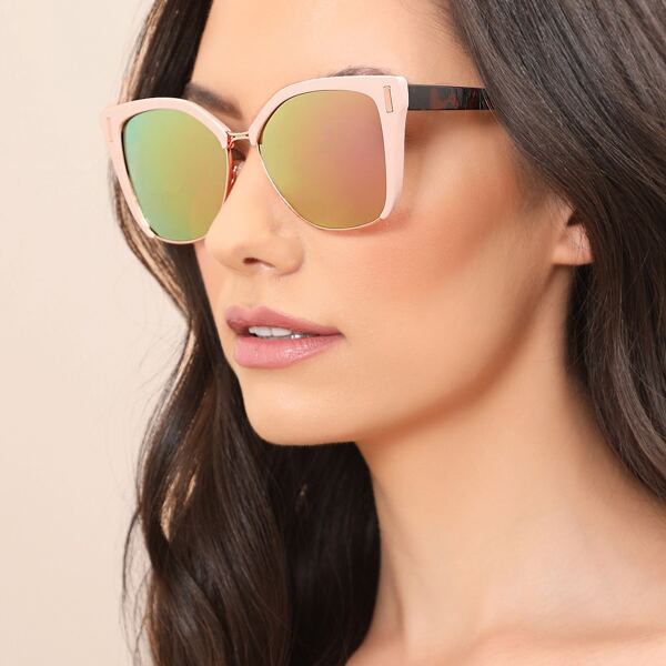 

Oversized Butterfly Frame Top Rim Sunglasses, Multicolor