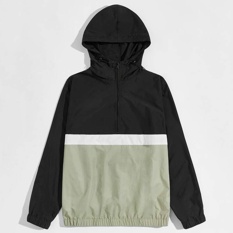 

Guys Colorblock Hooded Anorak Jacket, Multicolor