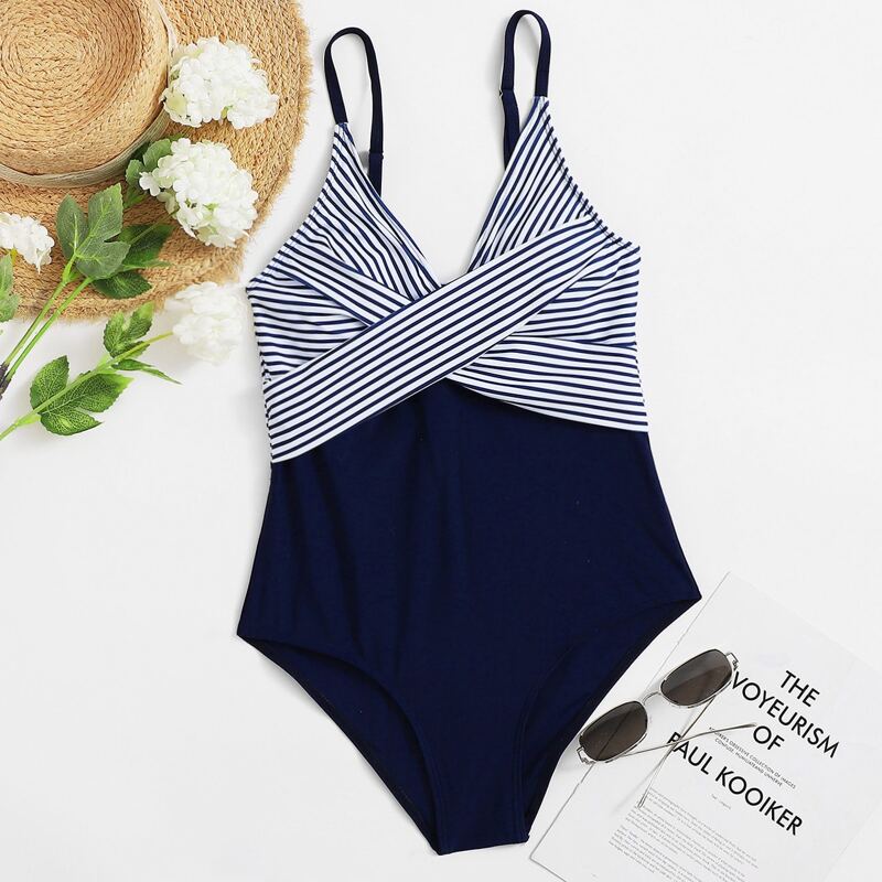 

Striped One Piece Swimsuit, Multicolor