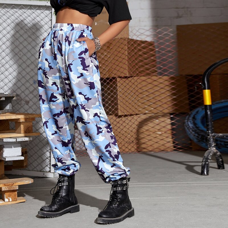 

Camo Print Elastic Waist Sweatpants, Multicolor
