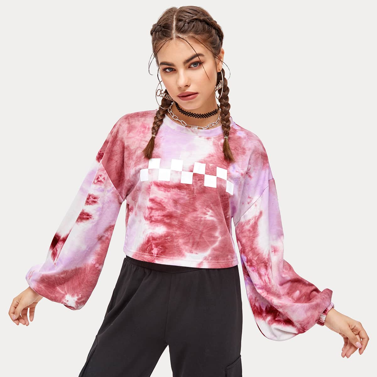

Tie Dye Crop Sweatshirt, Multicolor