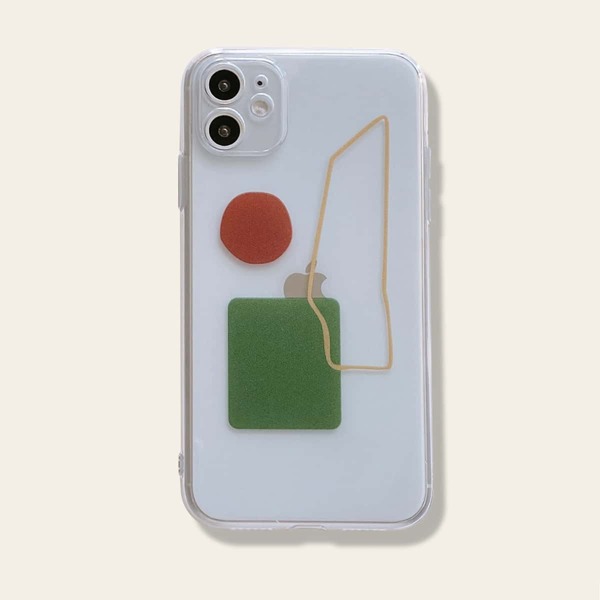 

1pc Geometric Pattern Clear iPhone Case