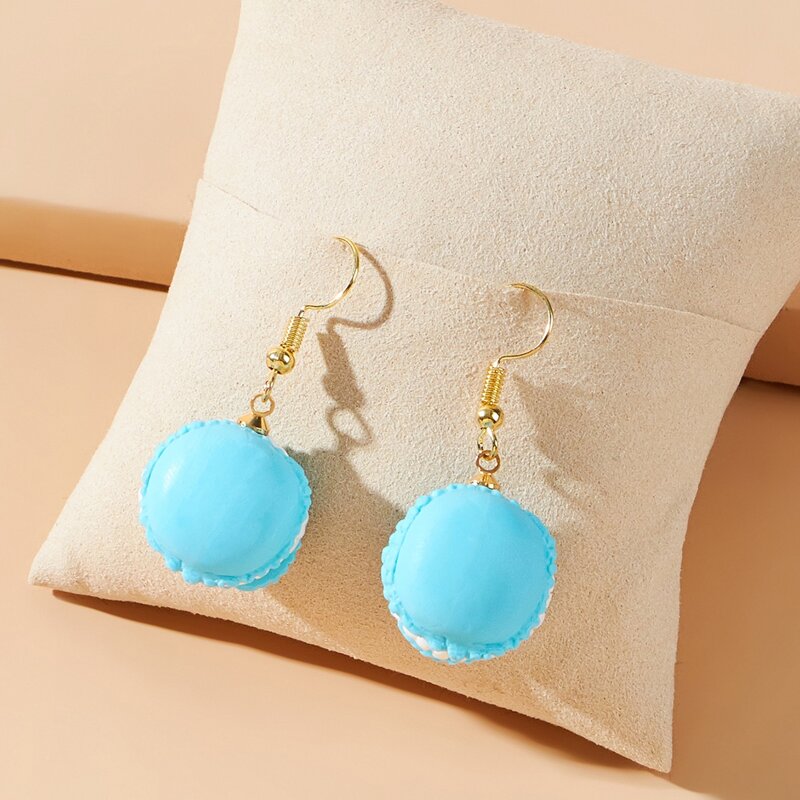 

Macaron Design Drop Earrings, Mint blue