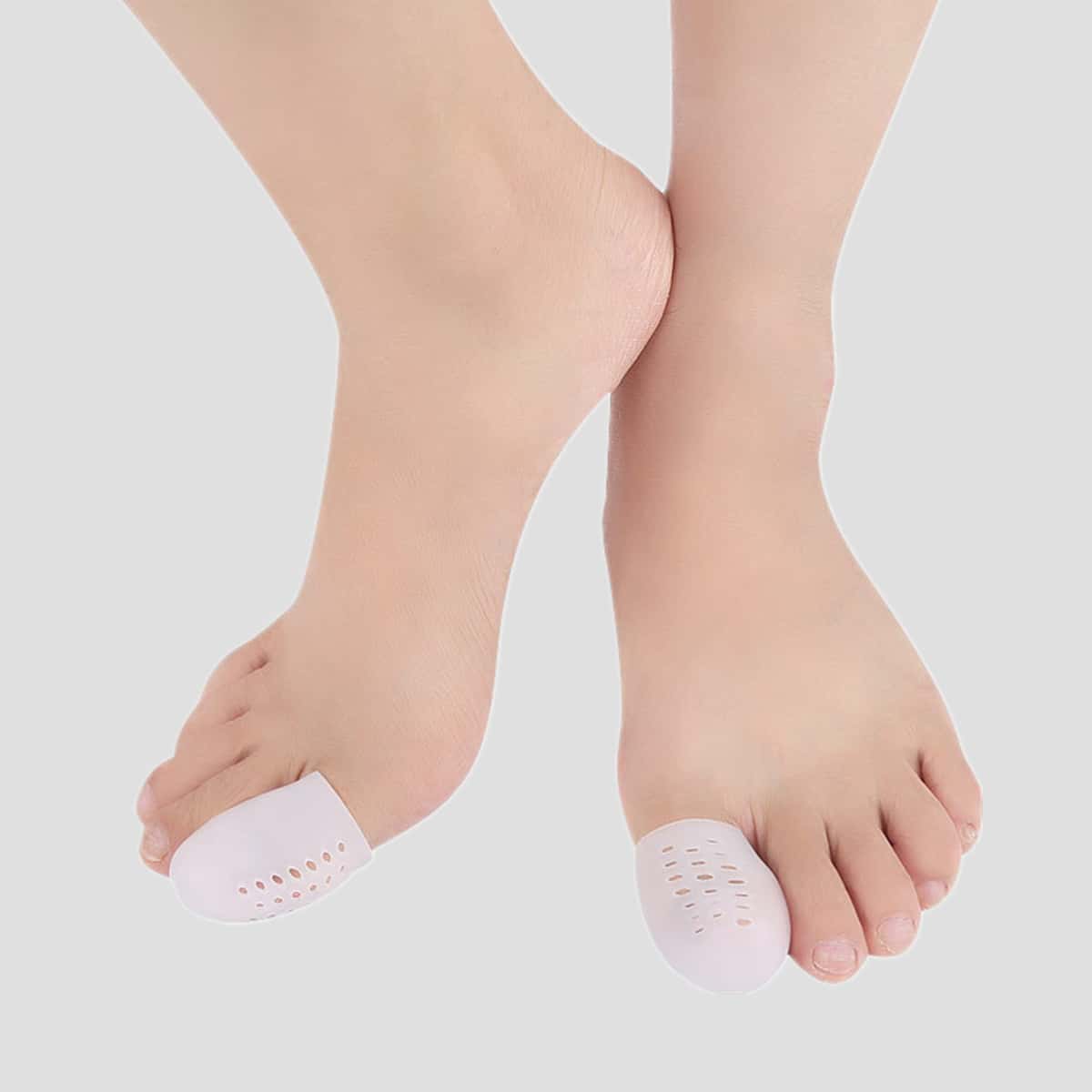 

1pair Silicone Toe Protective Cover, White