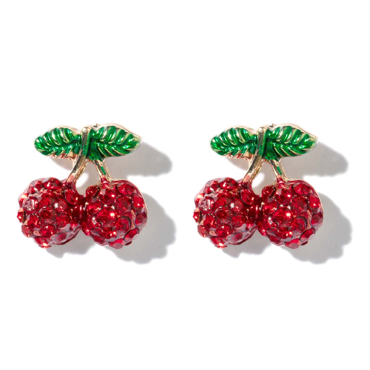 

Rhinestone Decor Cherry Stud Earrings, Red