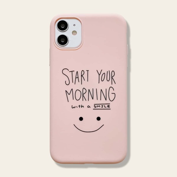 

1pc Graphic iPhone Case, Pink