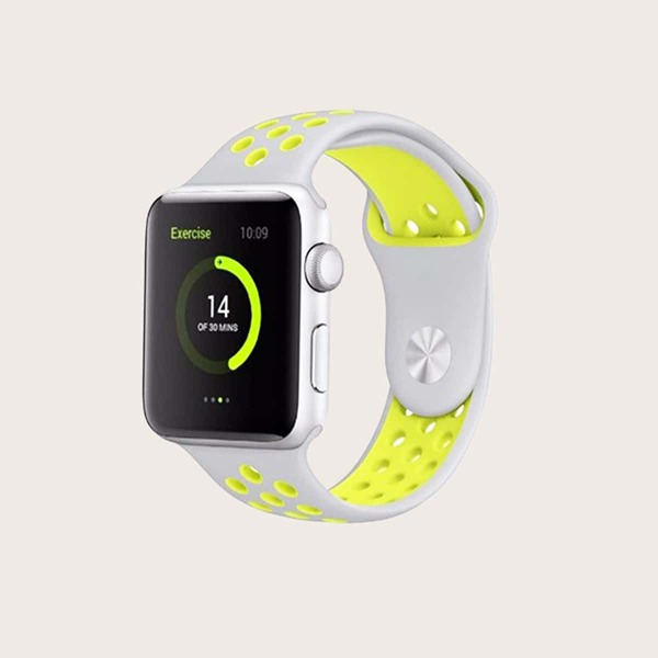 

1шт контрастный силиконовый ремешок для iWatch, Многоцветный