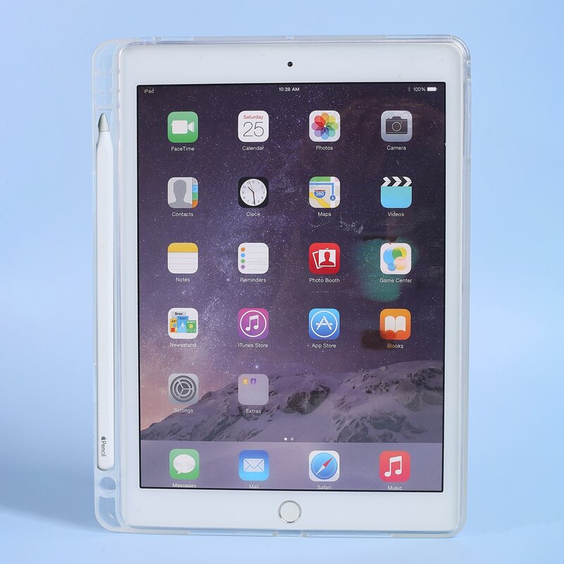 

1pc Solid iPad Case, Clear
