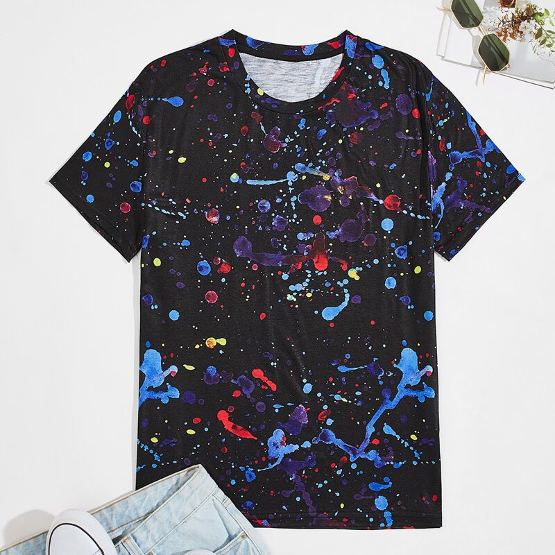 

Guys Graphic Print Short Sleeve Tee, Black