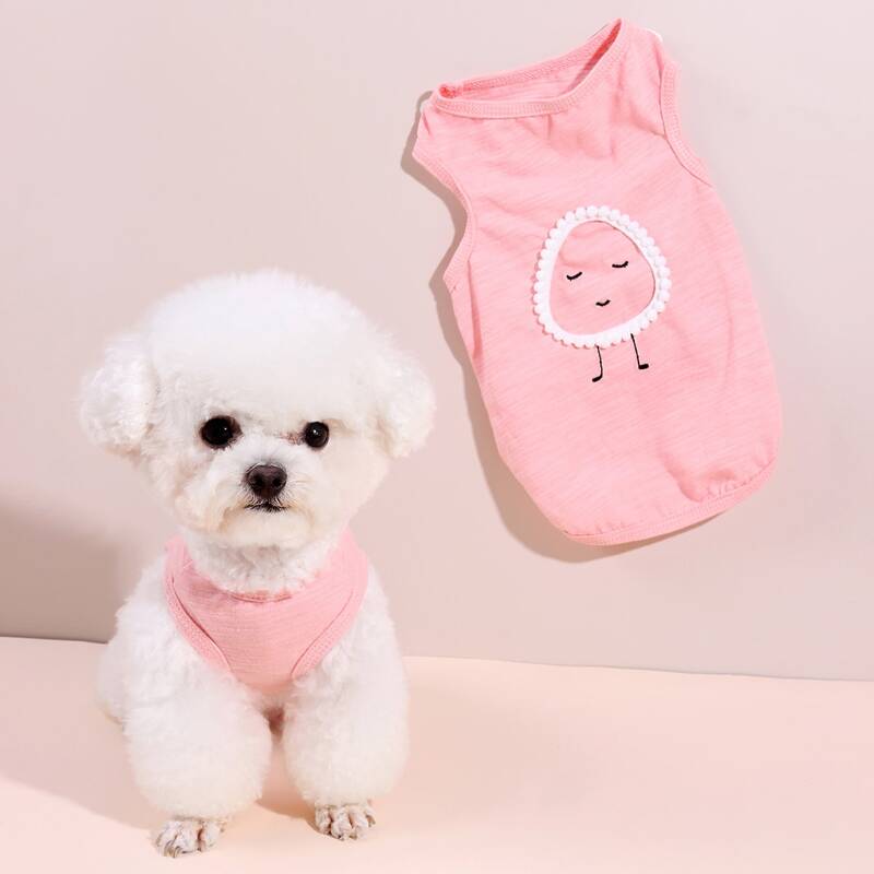 

1pc Dog Cartoon Tank Top, Pink