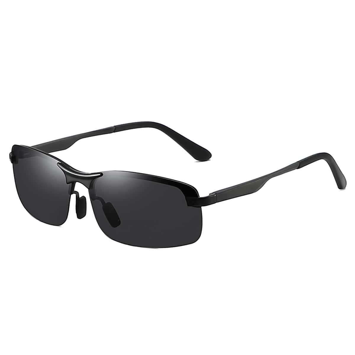 

Guys Square Frame Polarized Sunglasses, Black