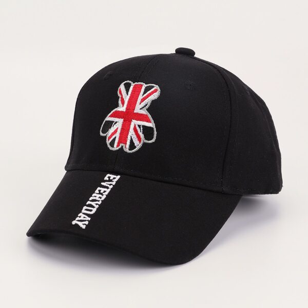 

Toddler Kids Bear Embroidered Baseball Cap, Black