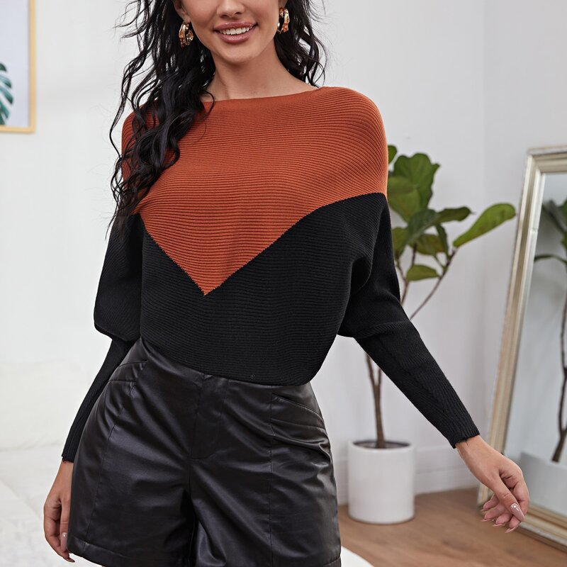 

Two Tone Gigot Sleeve Sweater, Multicolor
