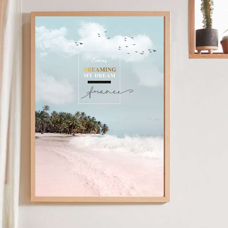 

Beach Print Wall Painting Without Frame, Multicolor