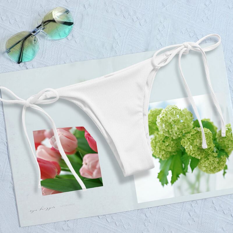 

Rib Tie Side Bikini Panty, White