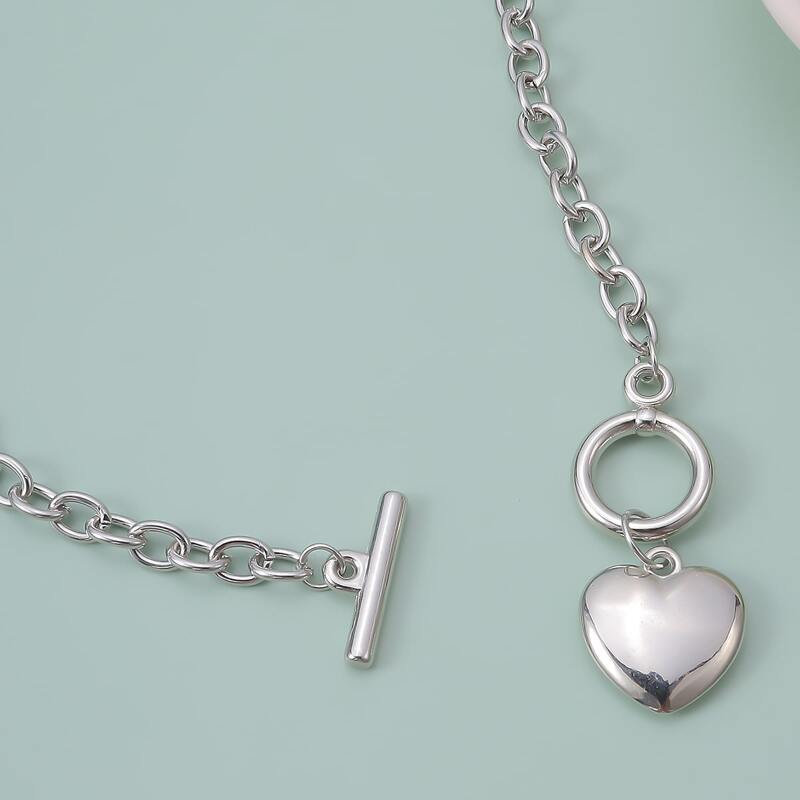 

Heart Chain Choker, Silver