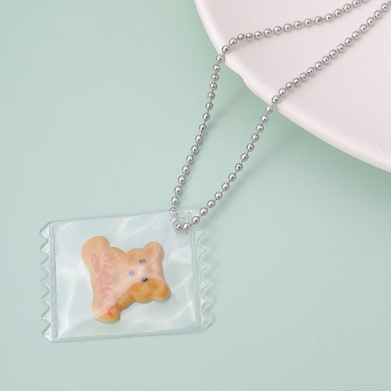 

Packed Bear Pendant Necklace, Silver