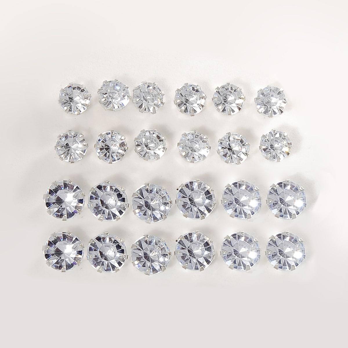 Image of 12pairs Men Crystal Zircon Stud Earrings