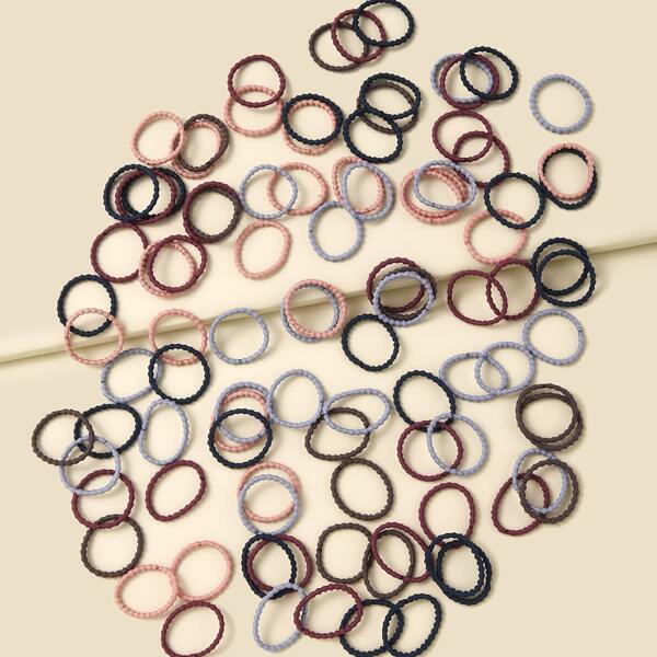 

100pcs Toddler Girls Simple Hair Tie, Multicolor
