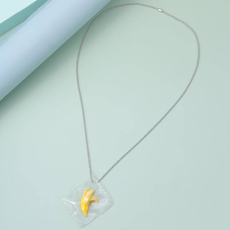 

Packed Banana Pendant Necklace, Silver