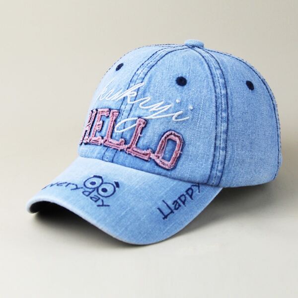 

Kids Letter Embroidered Baseball Cap, Baby blue